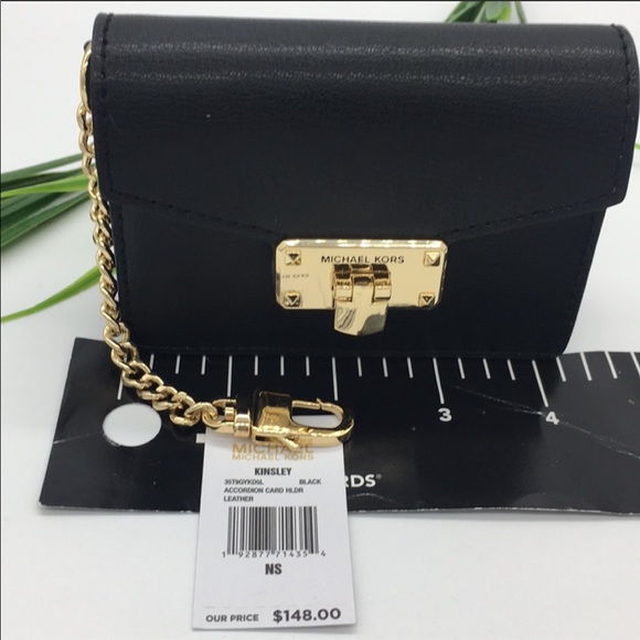 Michael Kors KINSLEY Accordion Card Holder Black - Picture 6 of 8